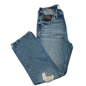 MOTHER Superior | Tomcat high-rise medium blue wash ankle denim jeans | size 29